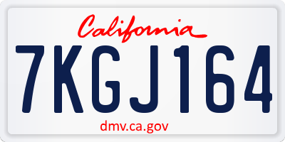 CA license plate 7KGJ164