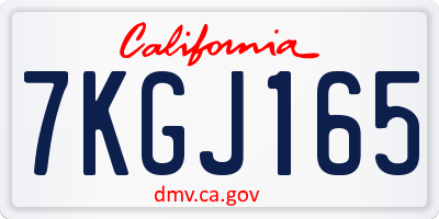 CA license plate 7KGJ165