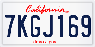 CA license plate 7KGJ169