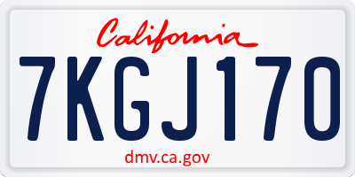 CA license plate 7KGJ170