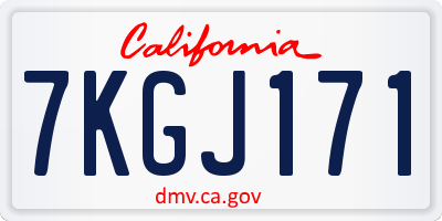 CA license plate 7KGJ171