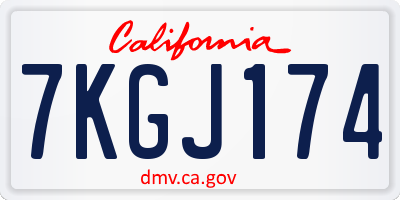CA license plate 7KGJ174