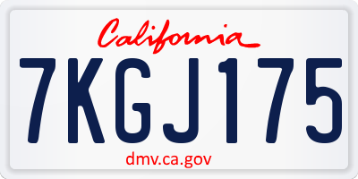 CA license plate 7KGJ175