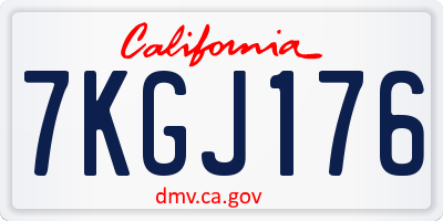 CA license plate 7KGJ176