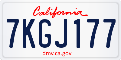 CA license plate 7KGJ177