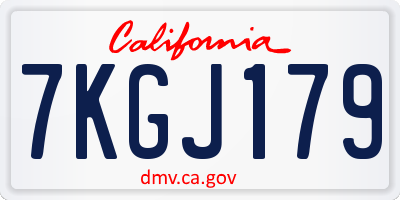 CA license plate 7KGJ179