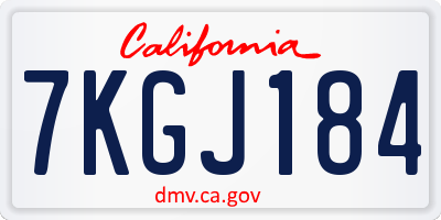 CA license plate 7KGJ184