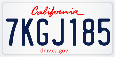 CA license plate 7KGJ185