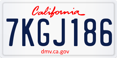 CA license plate 7KGJ186