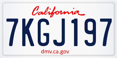 CA license plate 7KGJ197