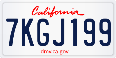 CA license plate 7KGJ199