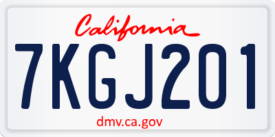 CA license plate 7KGJ201