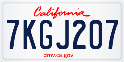 CA license plate 7KGJ207