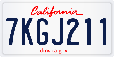 CA license plate 7KGJ211