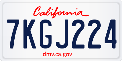 CA license plate 7KGJ224