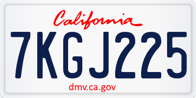 CA license plate 7KGJ225