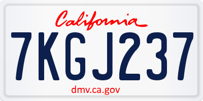 CA license plate 7KGJ237