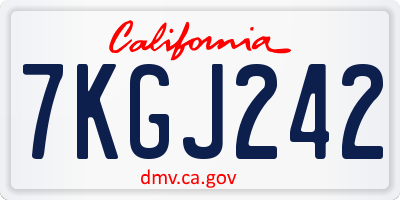 CA license plate 7KGJ242