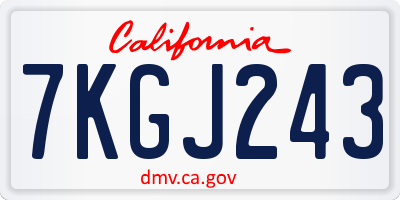 CA license plate 7KGJ243