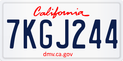 CA license plate 7KGJ244