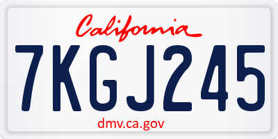 CA license plate 7KGJ245