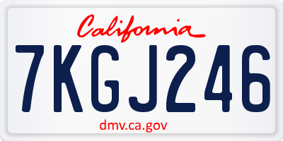 CA license plate 7KGJ246