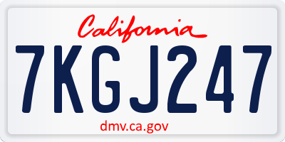 CA license plate 7KGJ247