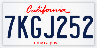 CA license plate 7KGJ252