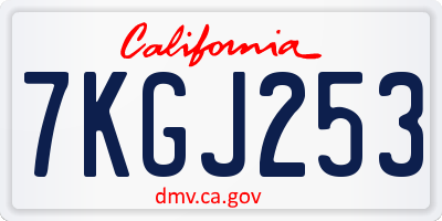 CA license plate 7KGJ253