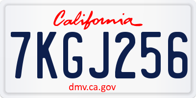 CA license plate 7KGJ256