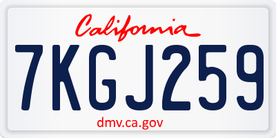 CA license plate 7KGJ259
