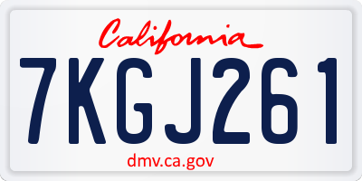 CA license plate 7KGJ261