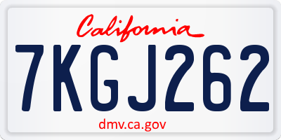 CA license plate 7KGJ262