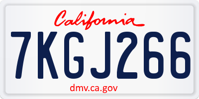 CA license plate 7KGJ266