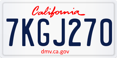 CA license plate 7KGJ270
