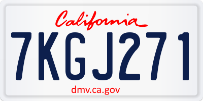 CA license plate 7KGJ271