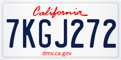 CA license plate 7KGJ272