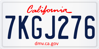 CA license plate 7KGJ276