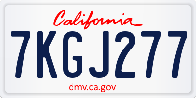 CA license plate 7KGJ277