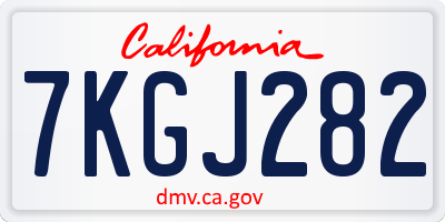 CA license plate 7KGJ282