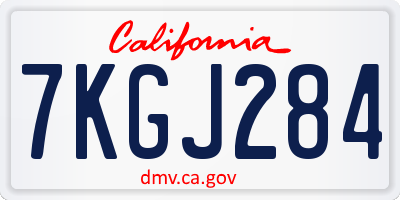CA license plate 7KGJ284