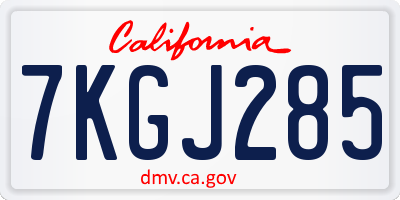 CA license plate 7KGJ285