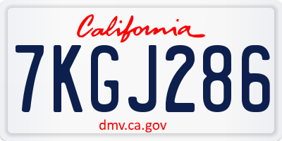 CA license plate 7KGJ286