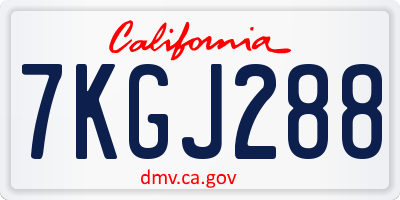 CA license plate 7KGJ288