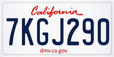 CA license plate 7KGJ290