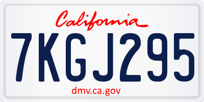 CA license plate 7KGJ295