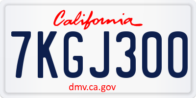 CA license plate 7KGJ300