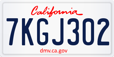 CA license plate 7KGJ302