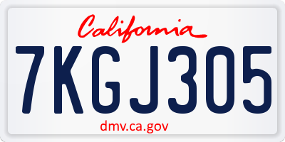 CA license plate 7KGJ305