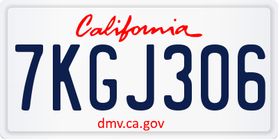 CA license plate 7KGJ306